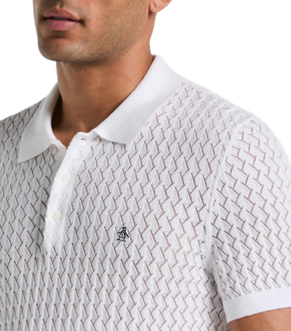 Textured Sweater Polo Bright White