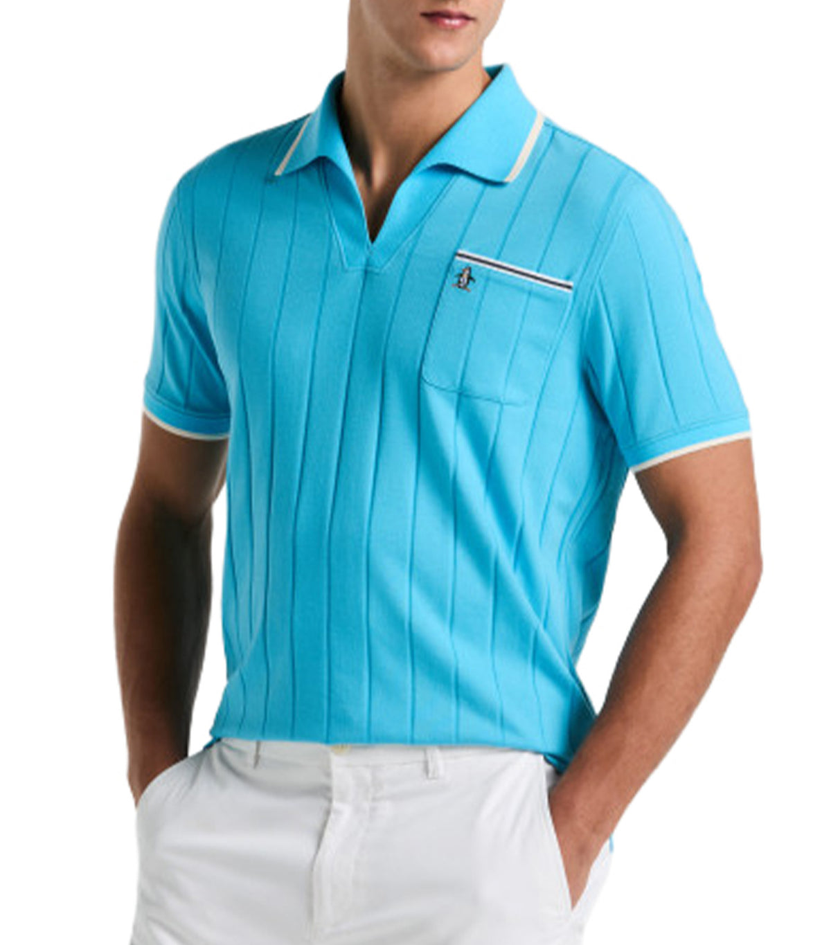 Open Collar Polo Dir.blue/Hor.blue
