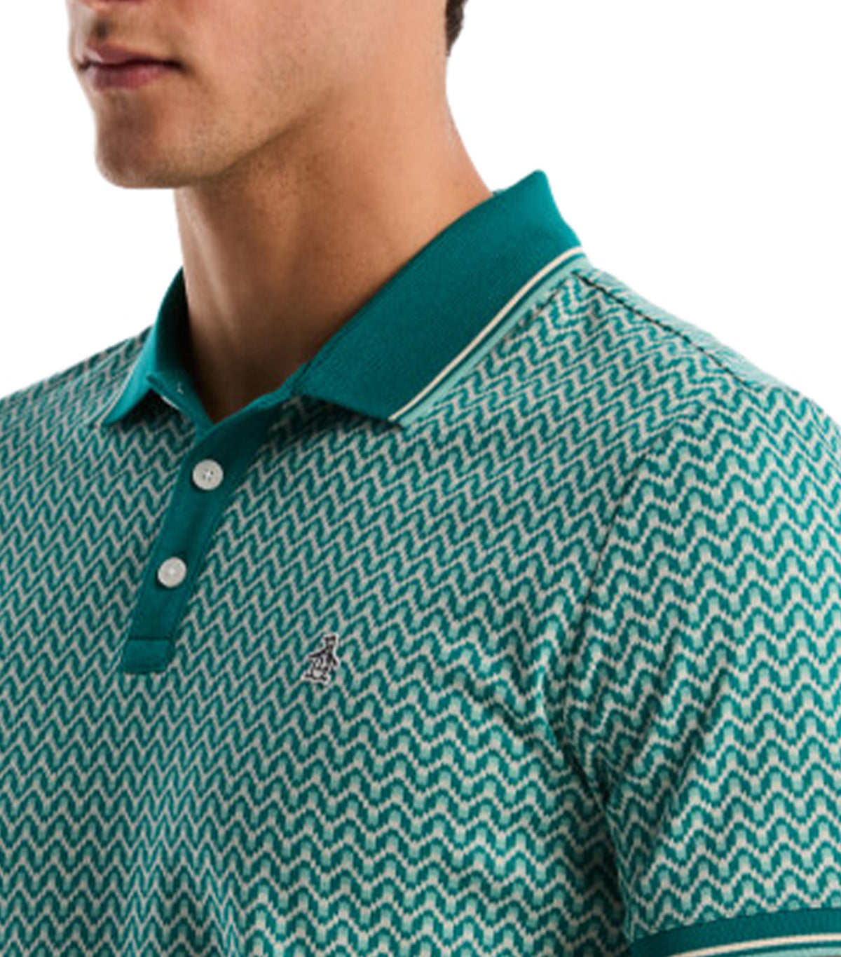 Jacquard Waves Polo B. Button/D. Lake