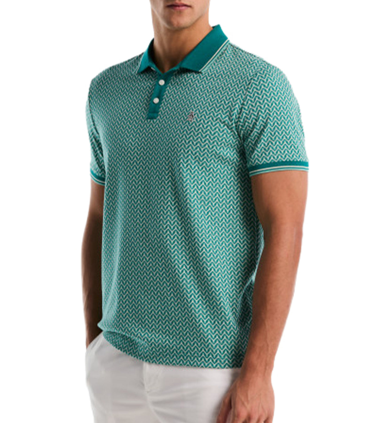 Jacquard Waves Polo B. Button/D. Lake