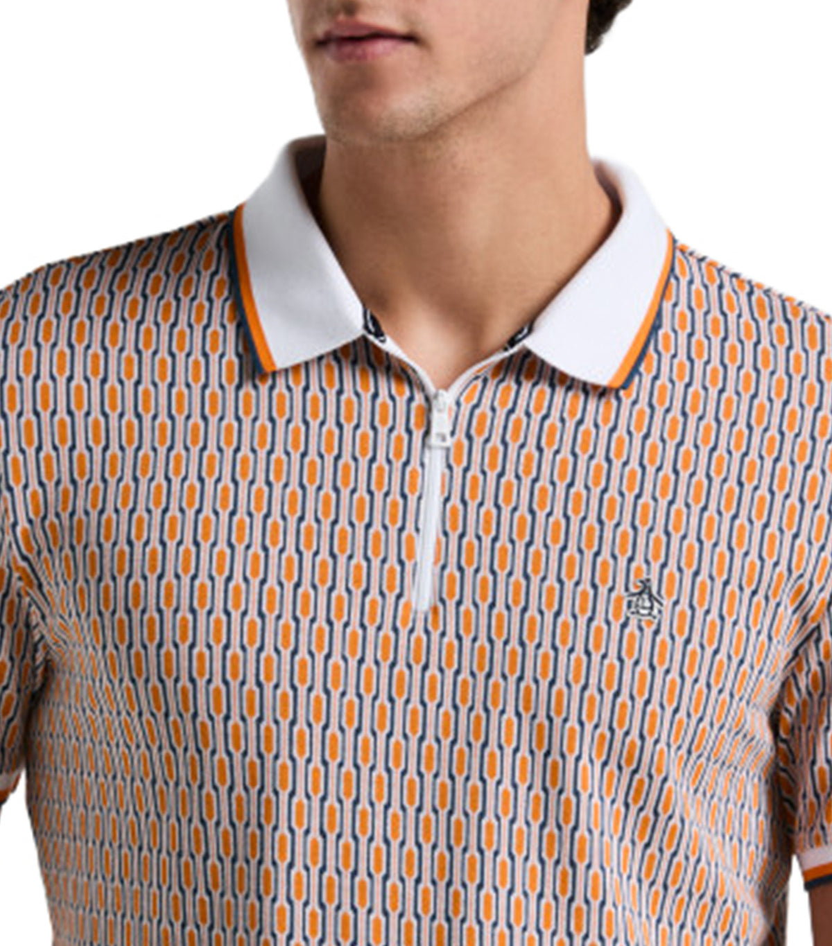 Tipped Geo Polo Picante/Orange Peel