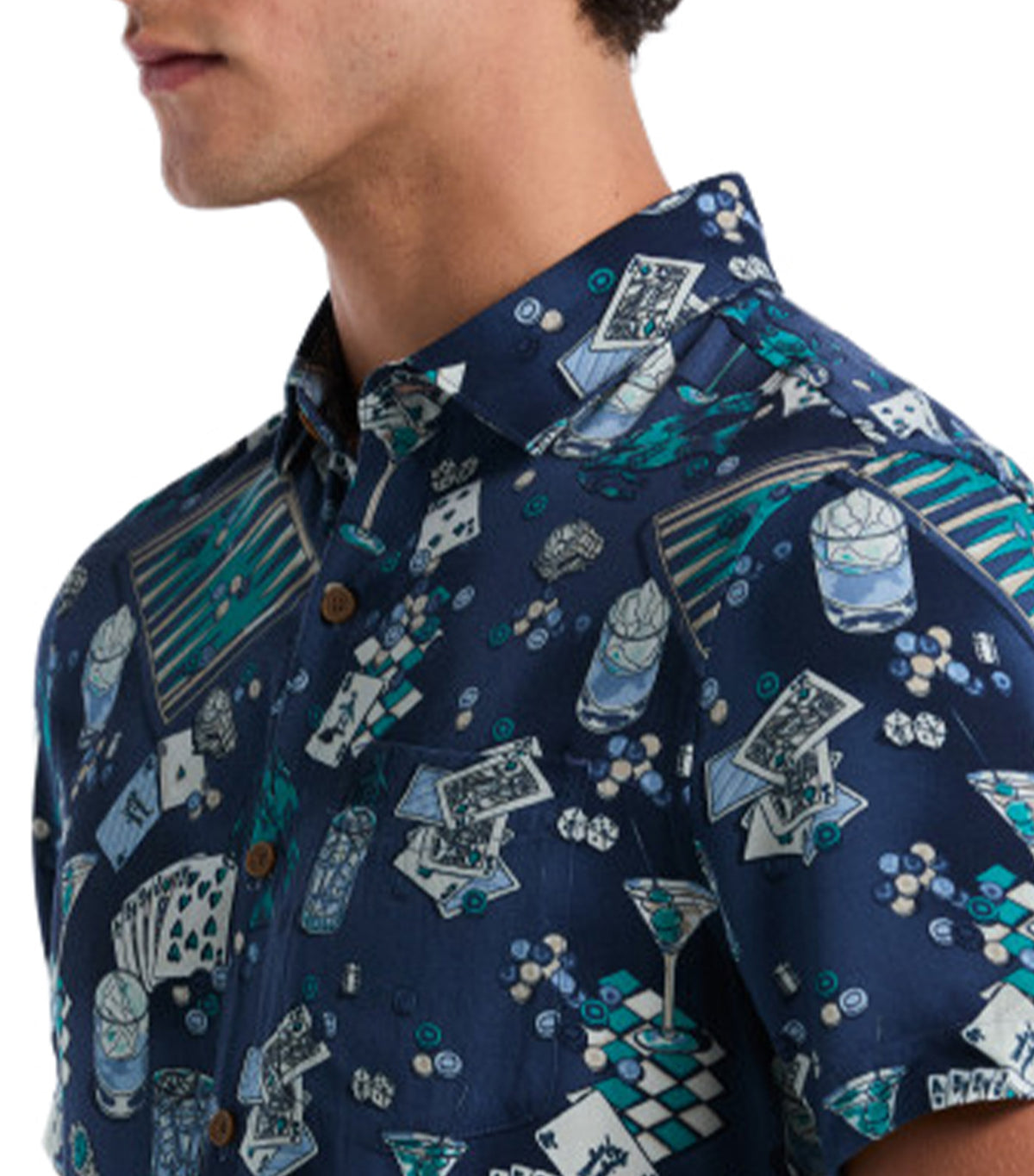 Short-Sleeve All-Over-Print Poker Table Sargasso Sea