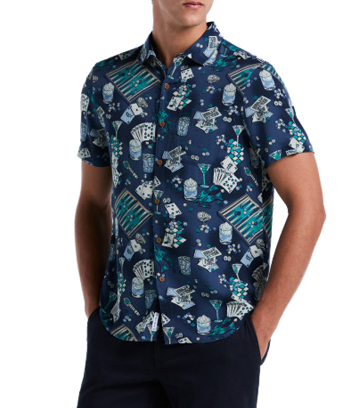 Short-Sleeve All-Over-Print Poker Table Sargasso Sea