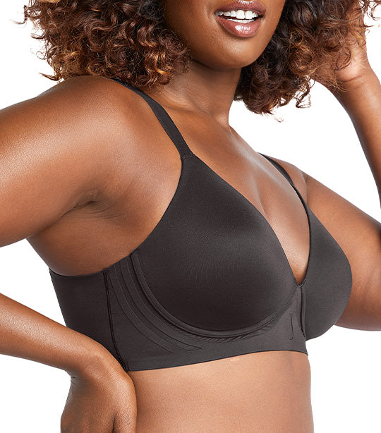 Buy Floret Double Layered Wirefree Natural Lift T-Shirt Bra - Black at  Rs.339 online
