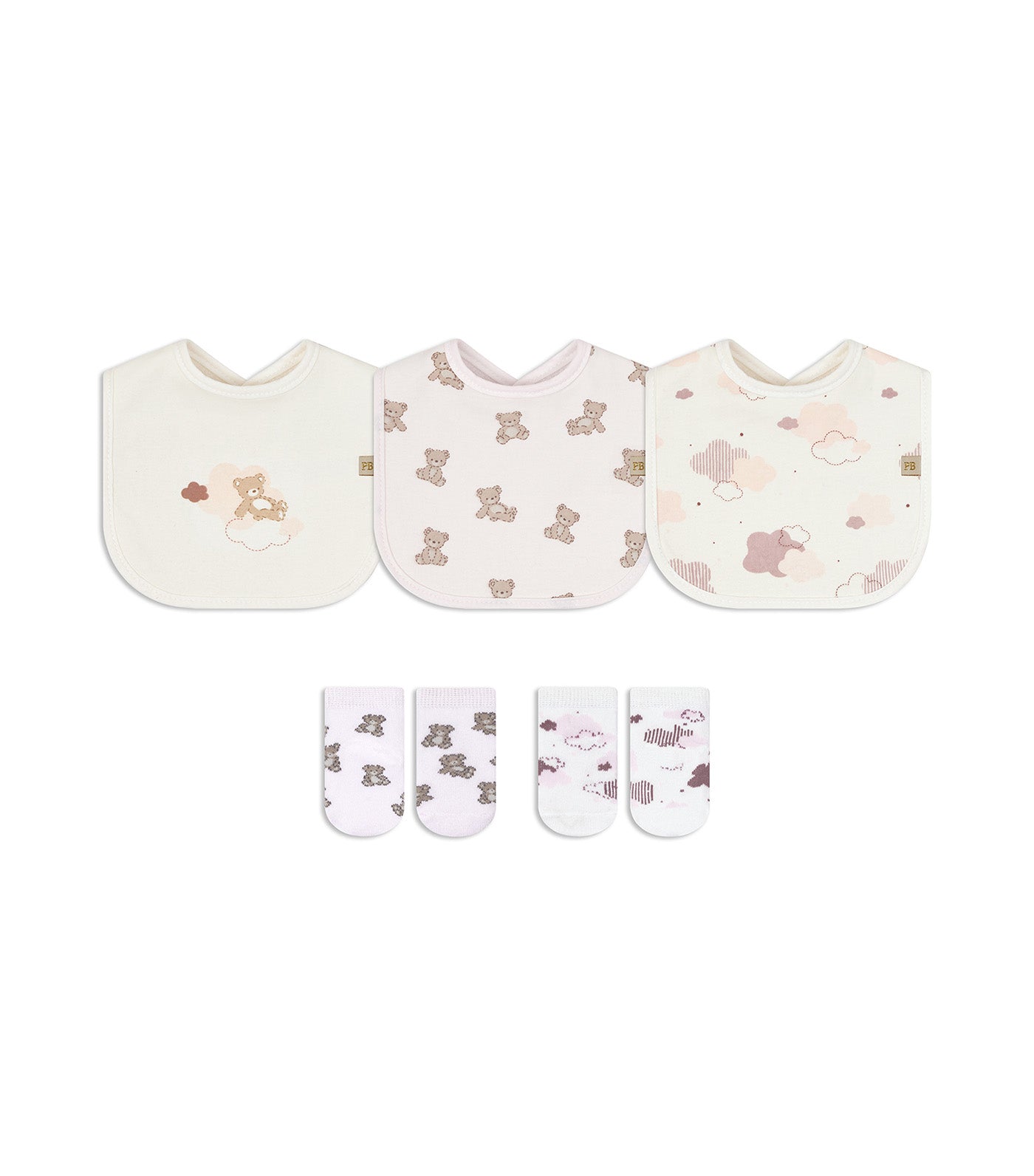 3 Milk Bibs and 2 Sock Set