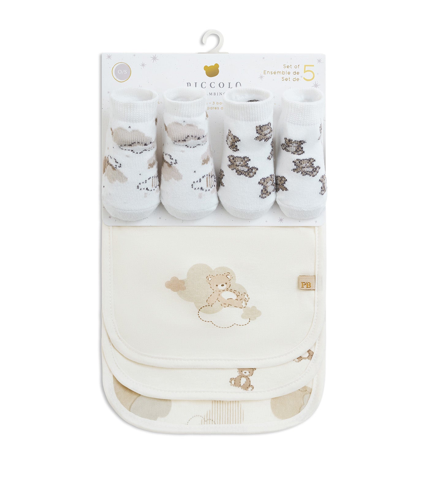 3 Milk Bibs and 2 Sock Set