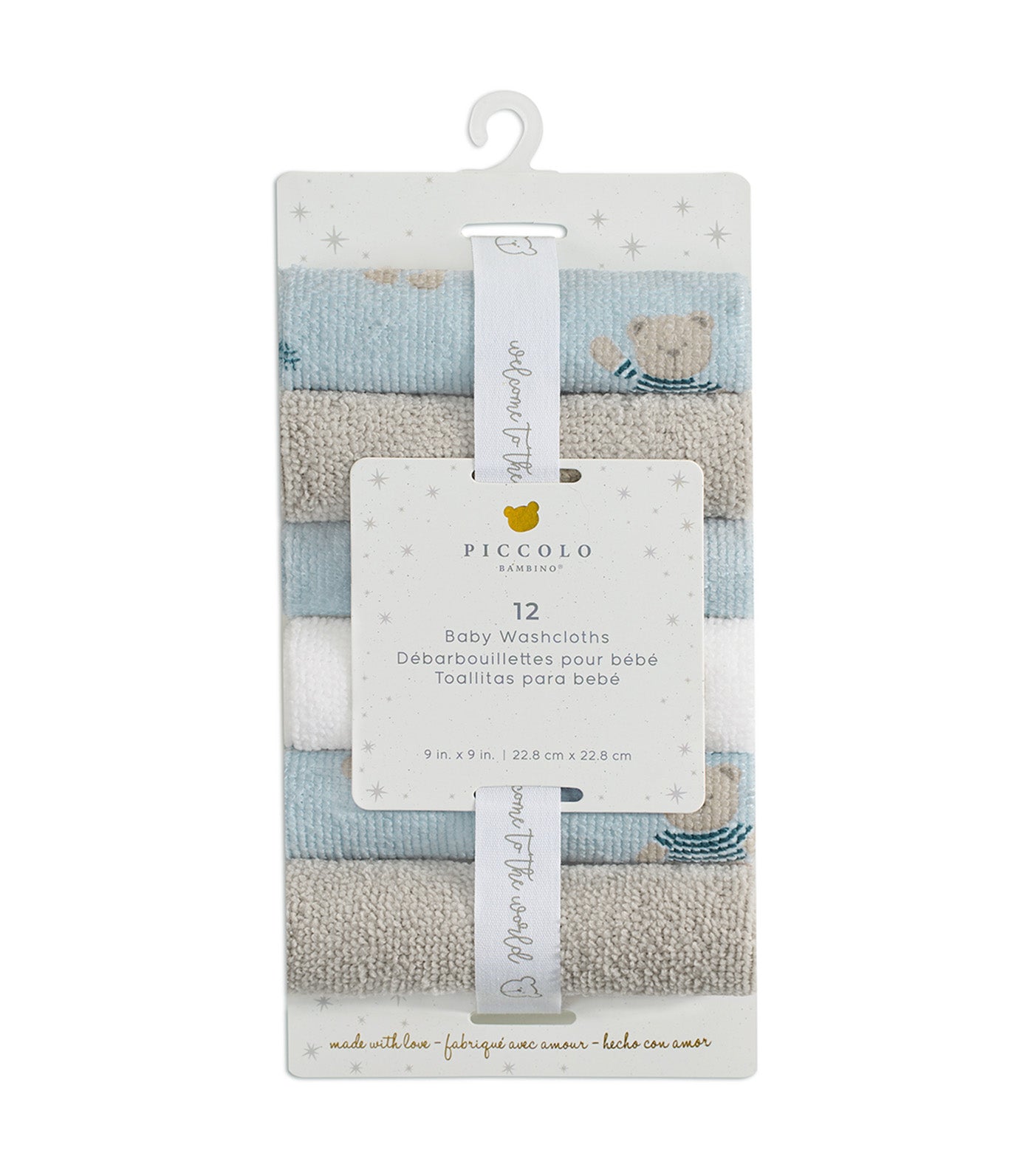 Piccolo Bambino 12-Pack Washcloths Blue
