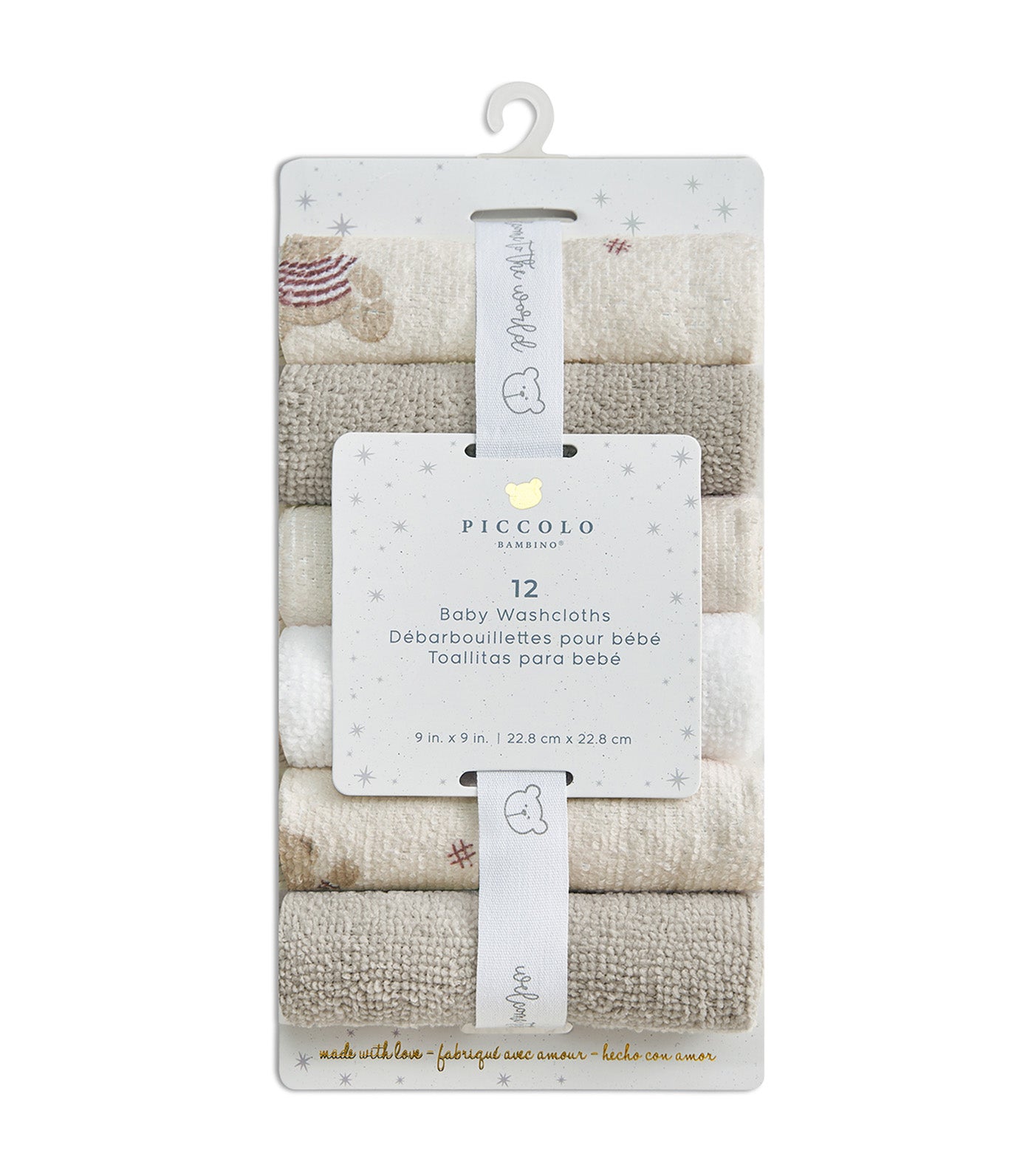 Piccolo Bambino 12-Pack Washcloths Pink