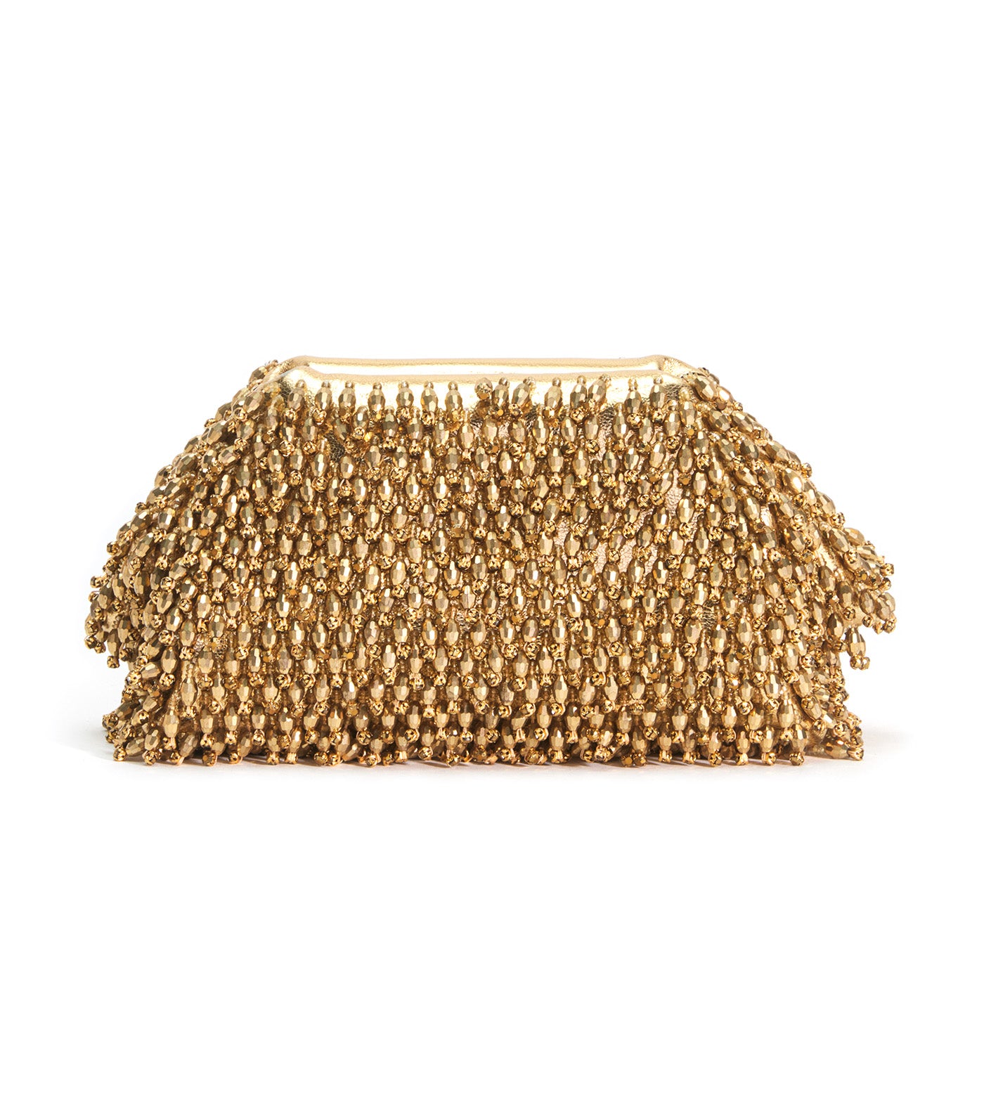 Crystal Embroidery Clutch Bag Gold