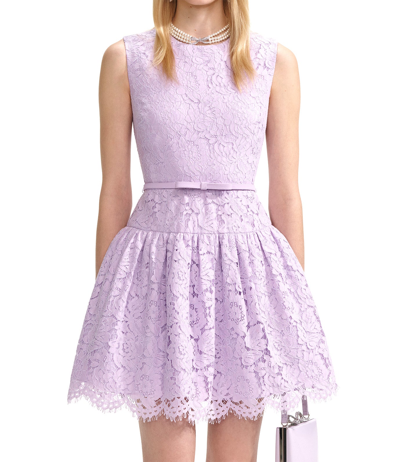 Lace Sleeveless Mini Dress Lilac