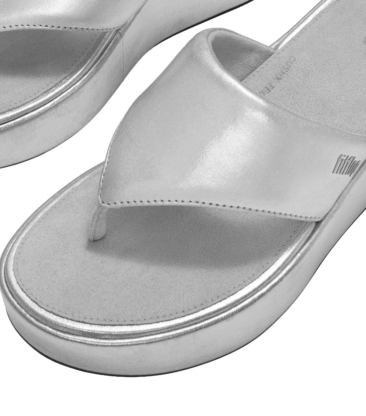 Platfforms Wedge Toe-Post Sandals Silver