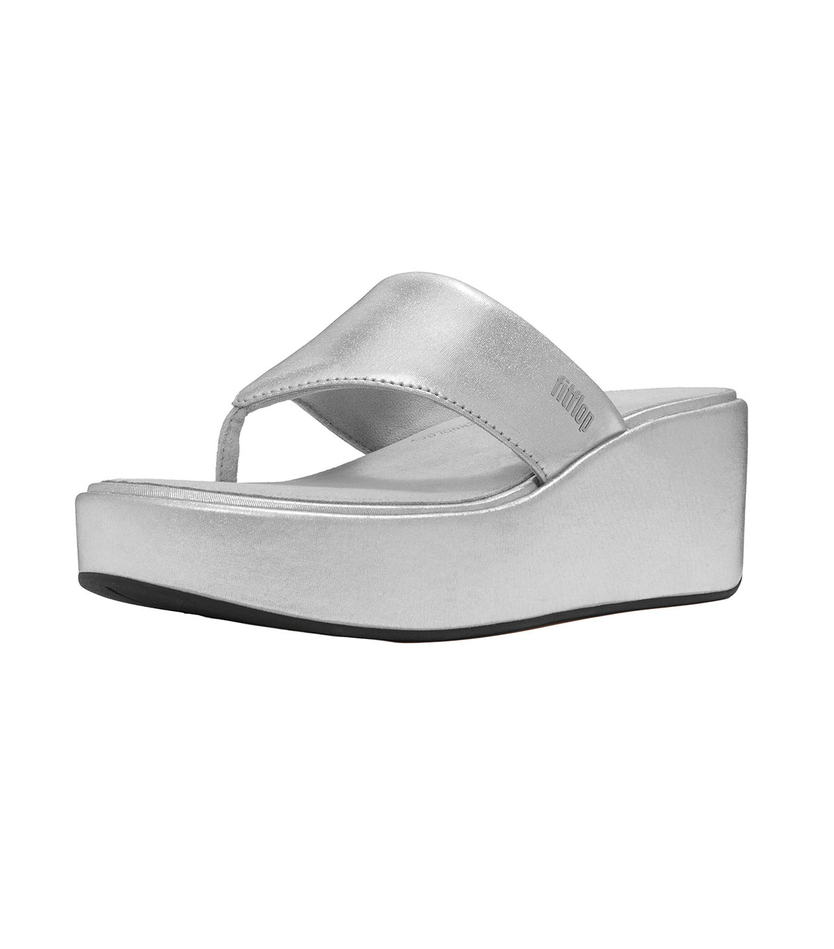 Platfforms Wedge Toe-Post Sandals Silver