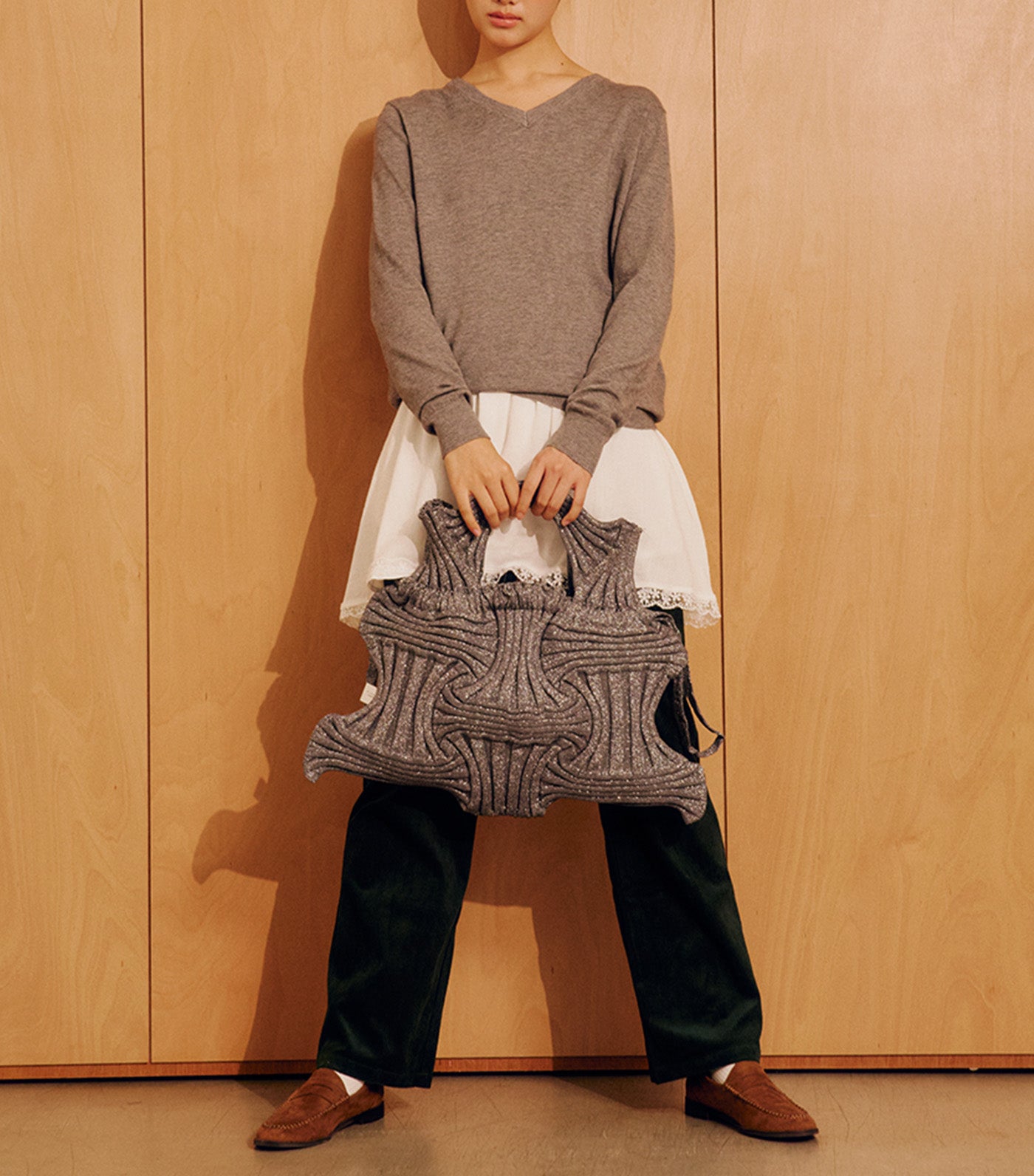 【PLEATS MAMA】BIG BOW BAG　Black Big Bow Bag Black : PLEATSMAMA: Sustainable Knit Pleats Bag