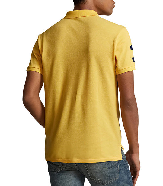 Men's Custom Slim Fit Logo Mesh Polo Shirt Yellowfin