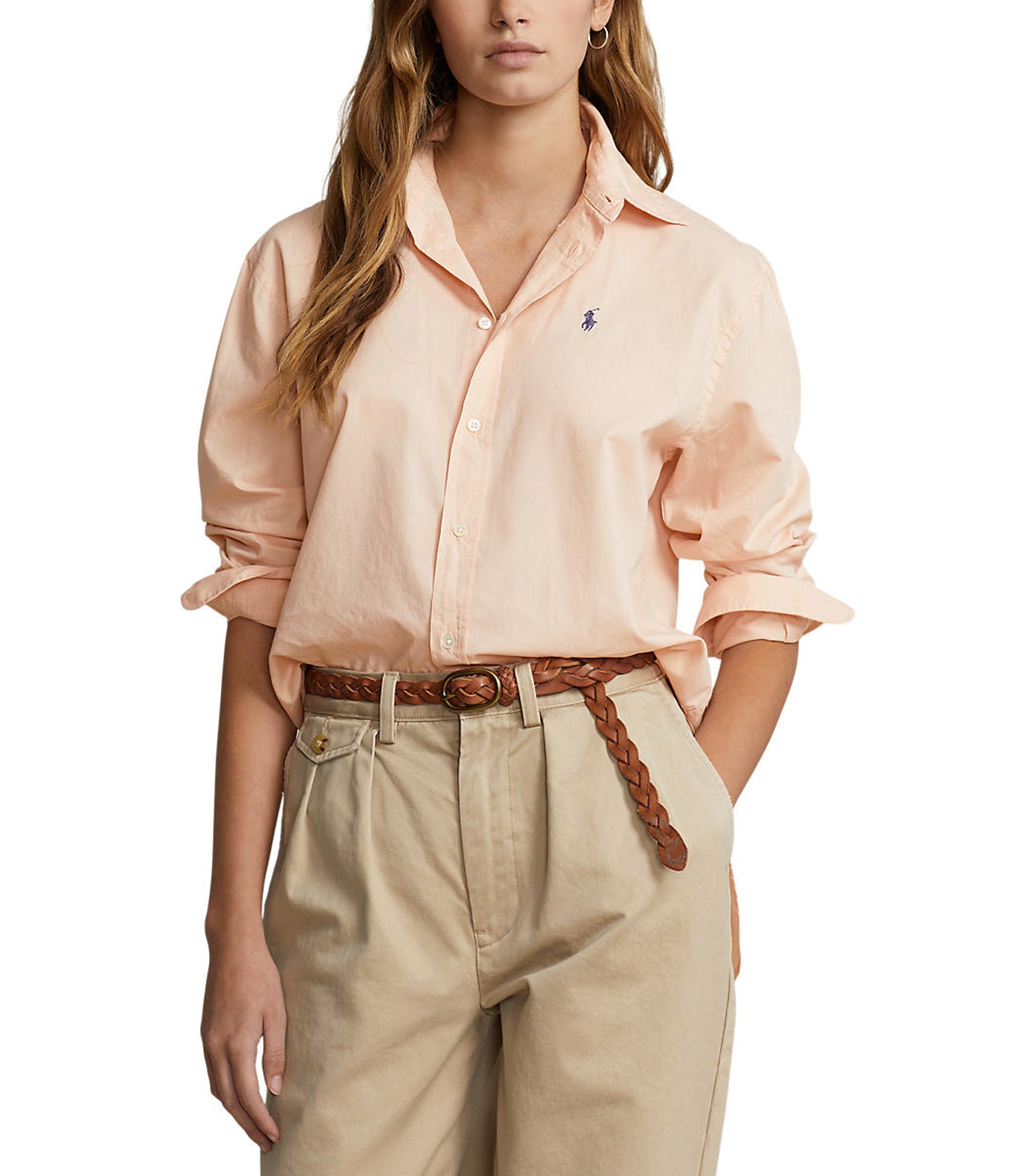Women's Oversize Cotton Twill Shirt Rust