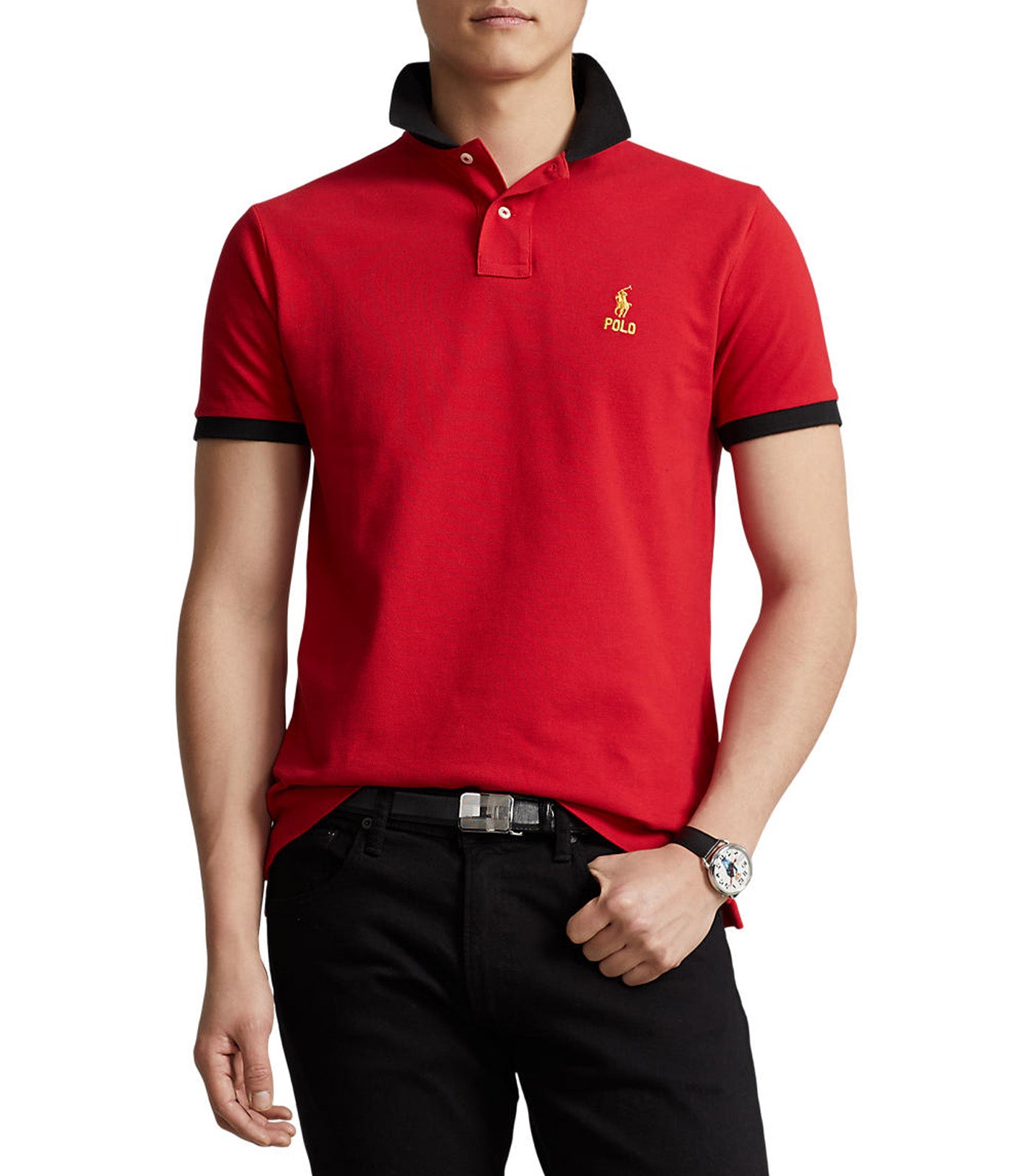 Men's Custom Slim Lunar New Year Polo Shirt RL Red