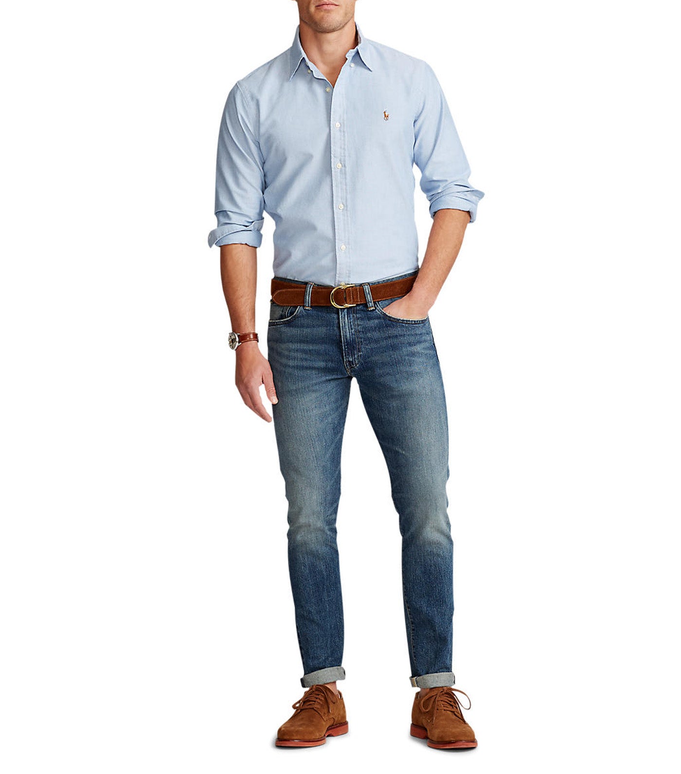 Men's Slim Fit Oxford Shirt Blue