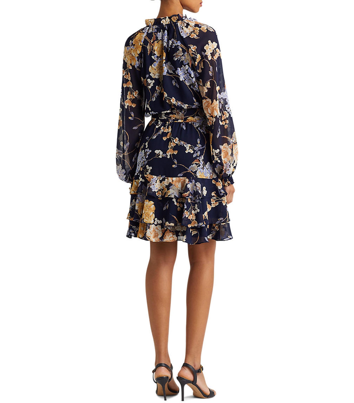 Lauren Ralph Lauren Women's Floral Belted Crinkle Georgette Dress