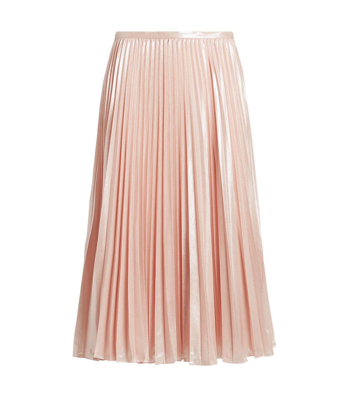 Women's Pleated Metallic Chiffon Skirt Pale Pink