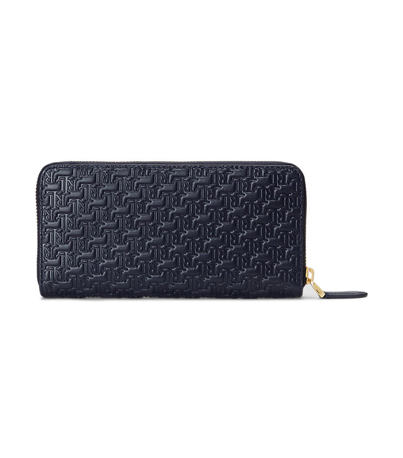 Women's Debossed Leather Continental Wallet French Navy