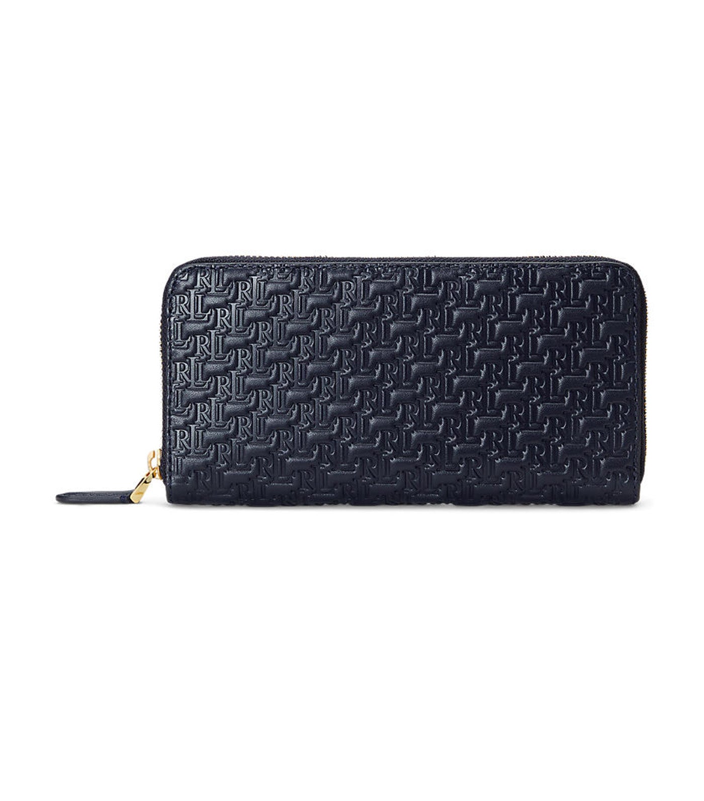 Women's Debossed Leather Continental Wallet French Navy