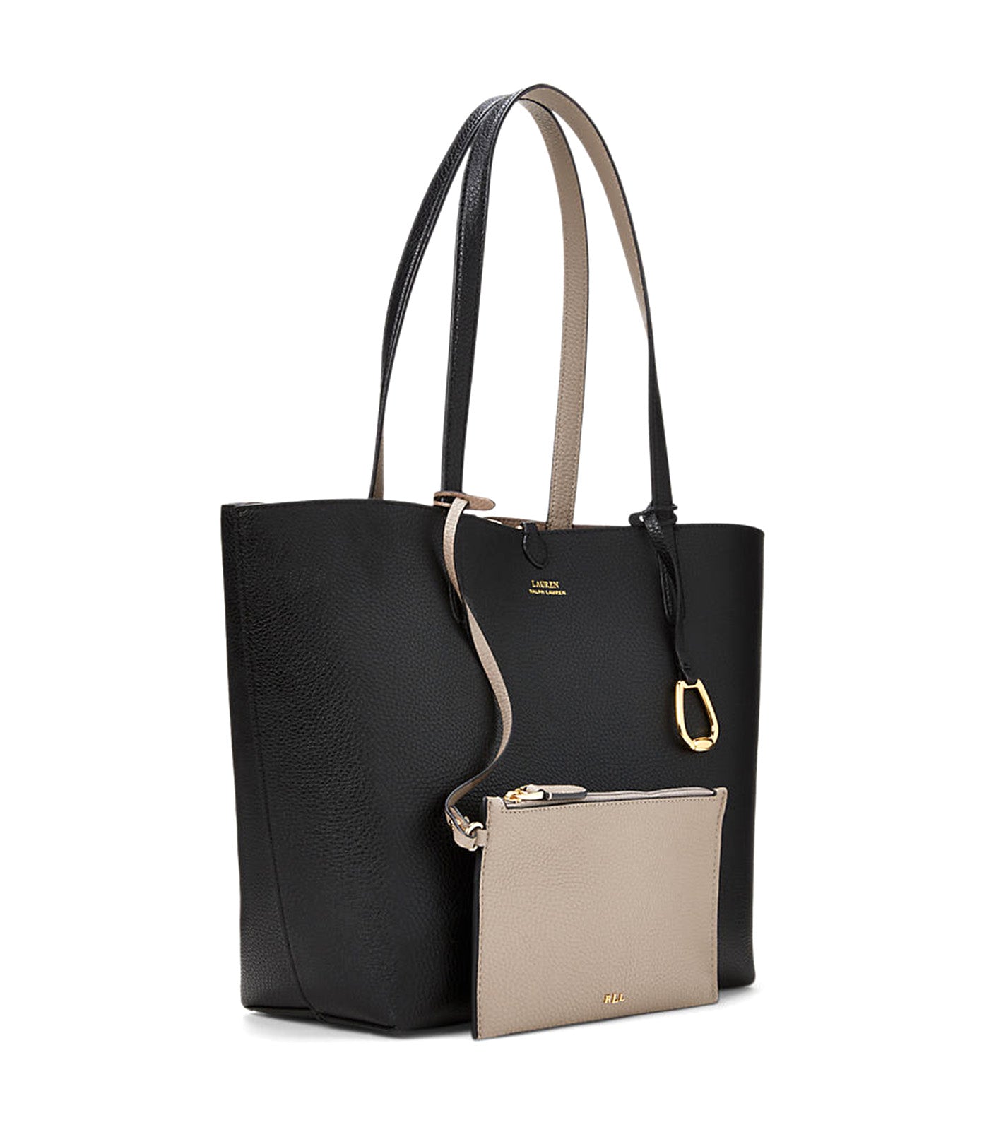Women's Faux Leather Reversible Tote Black/Taupe