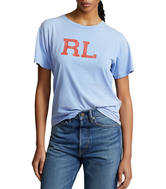 Women's RL Logo Jersey Tee Dress Shirt Blue