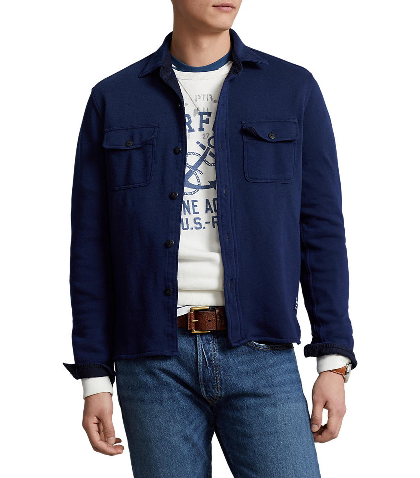 Men's French Terry Workshirt Cruise Navy