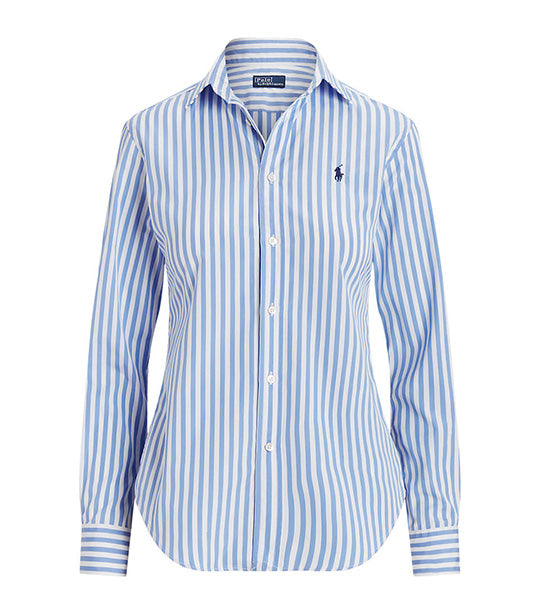 Women's Striped Cotton Shirt Light Blue/White
