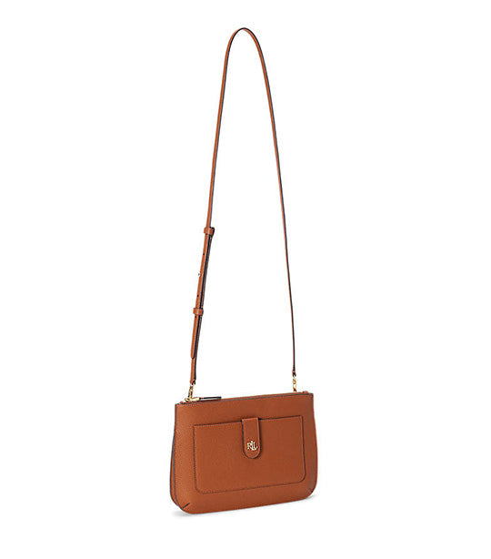 Lauren ralph lauren tan leather carmen cross body online bag