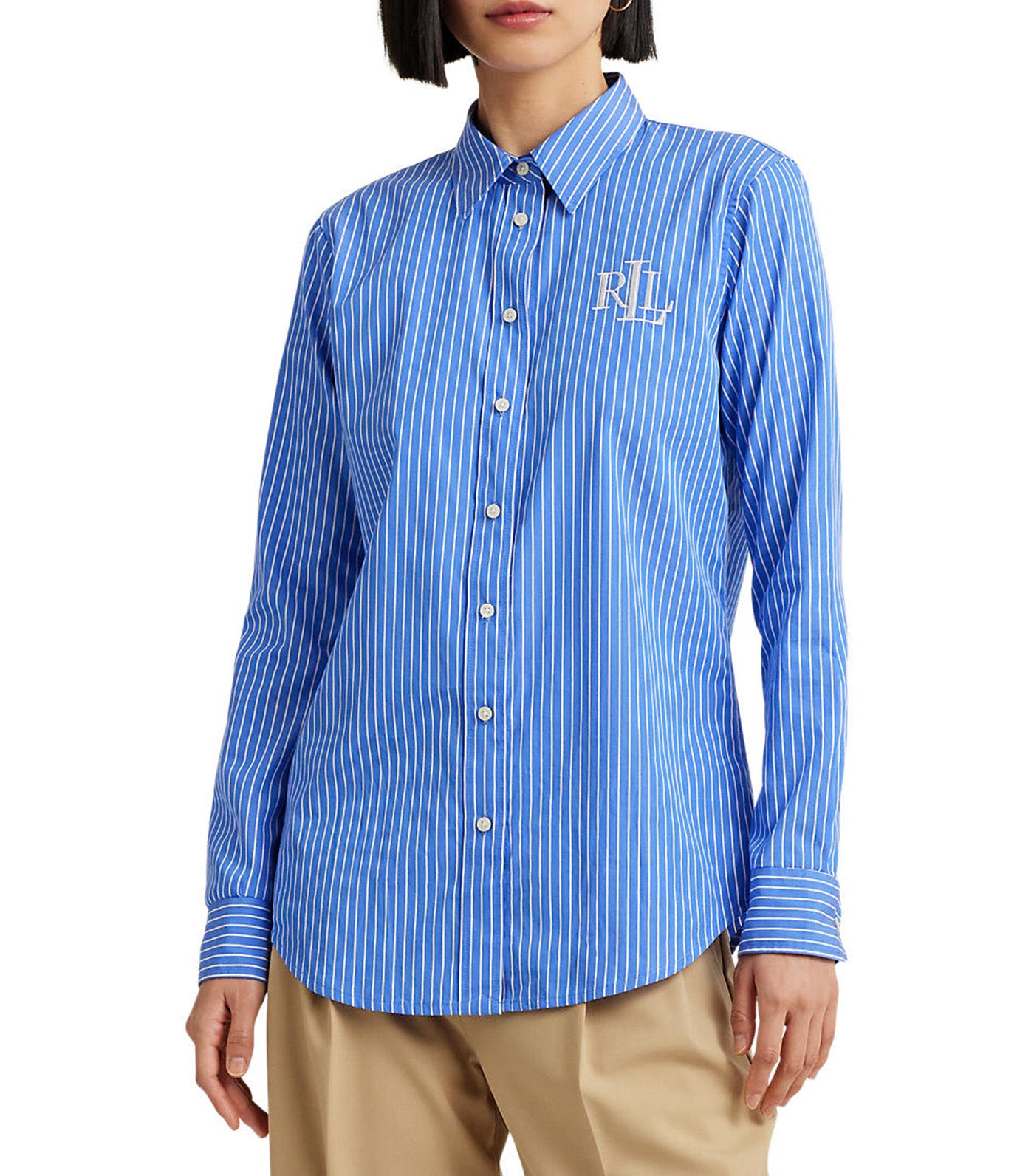 Women's Striped Cotton Broadcloth Shirt Blue/White