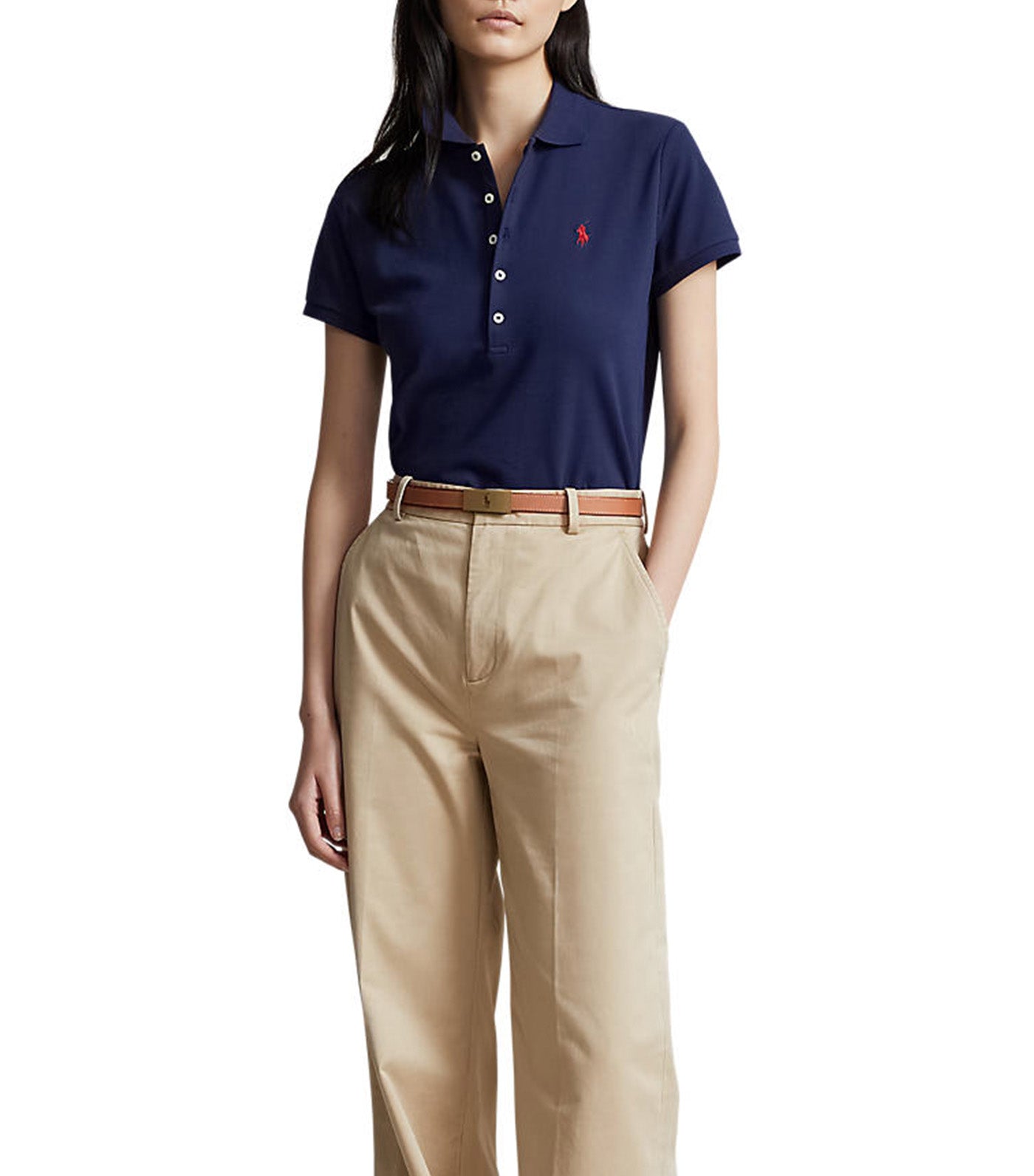 Women's Slim Fit Stretch Polo Shirt Newport Navy