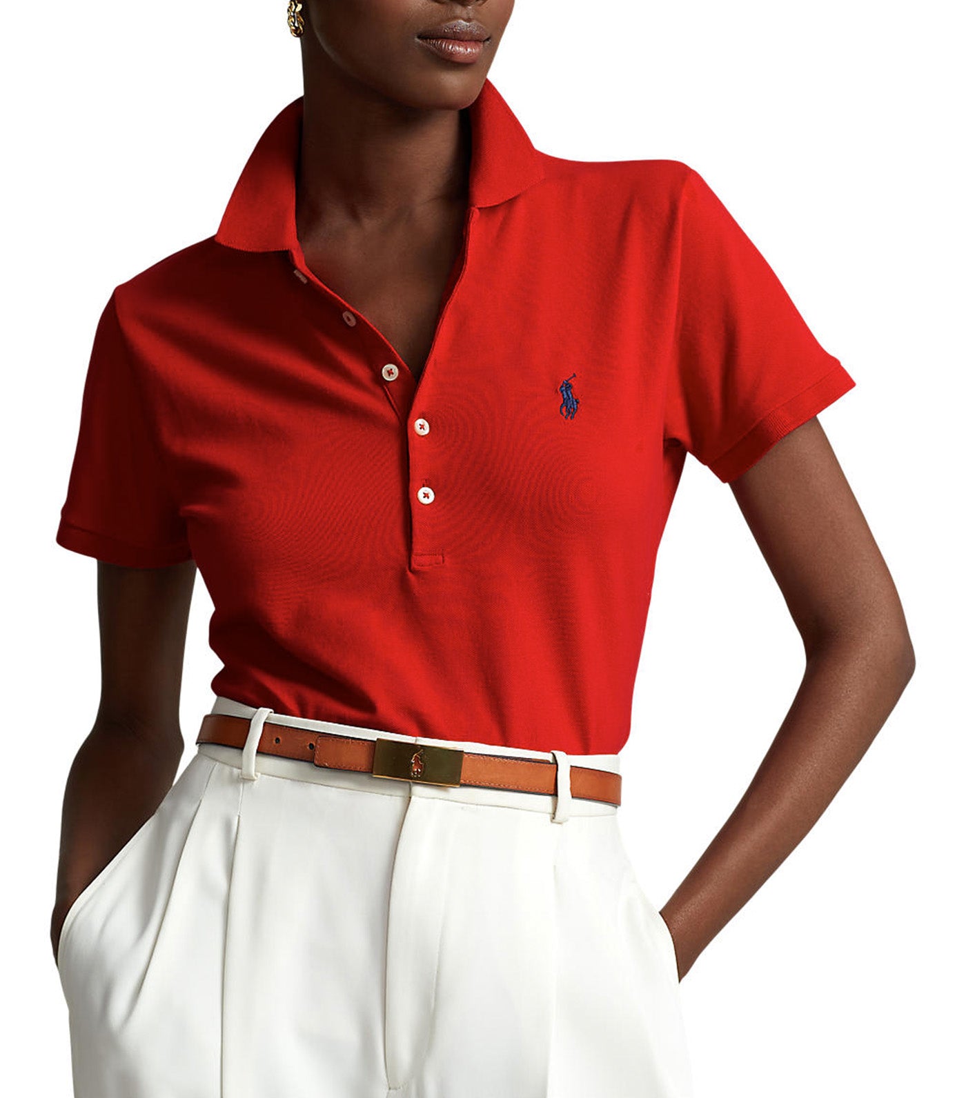 Women's Slim Fit Stretch Julie Polo Shirt Red