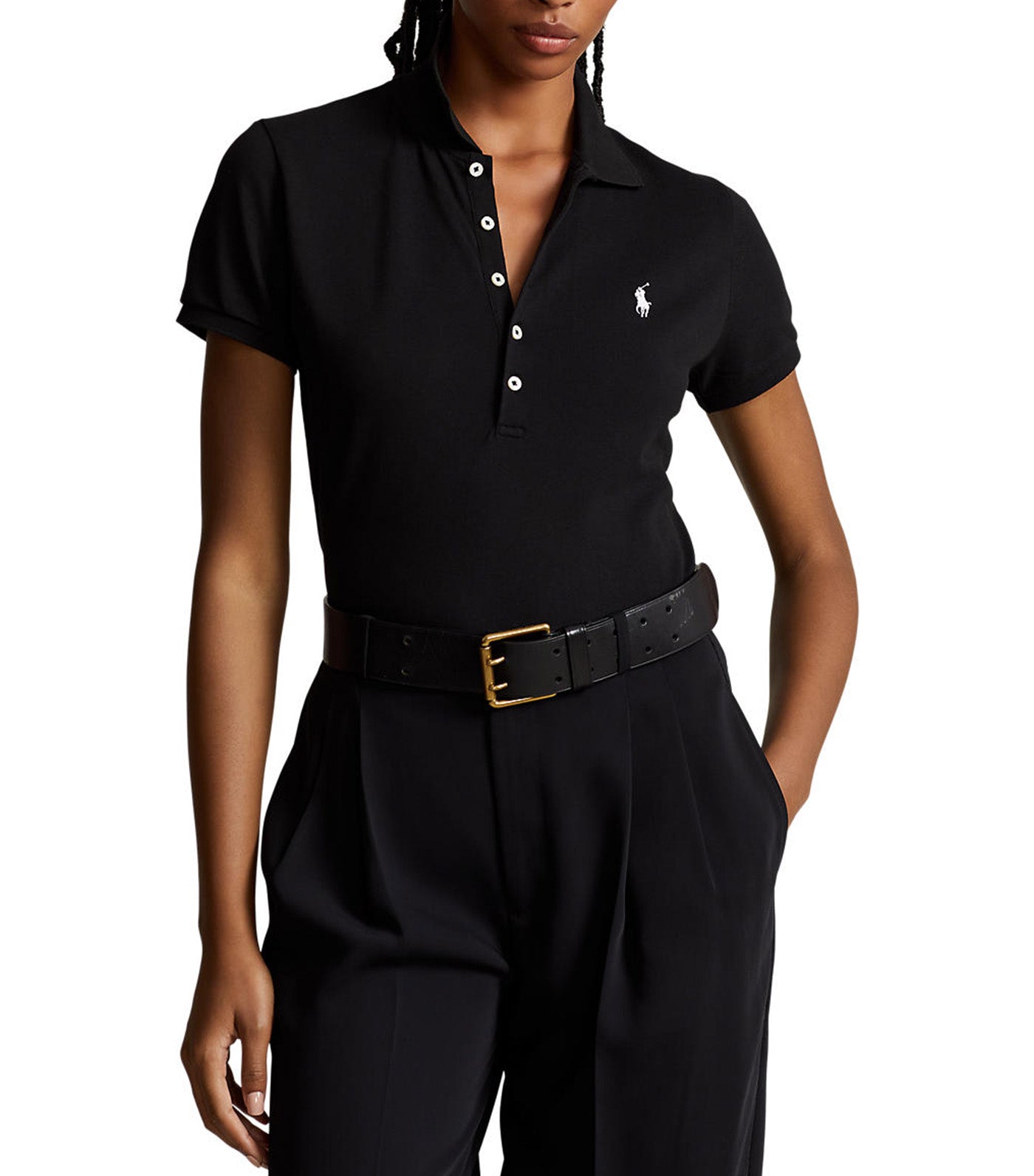 Women's Slim Fit Stretch Julie Polo Shirt Polo Black