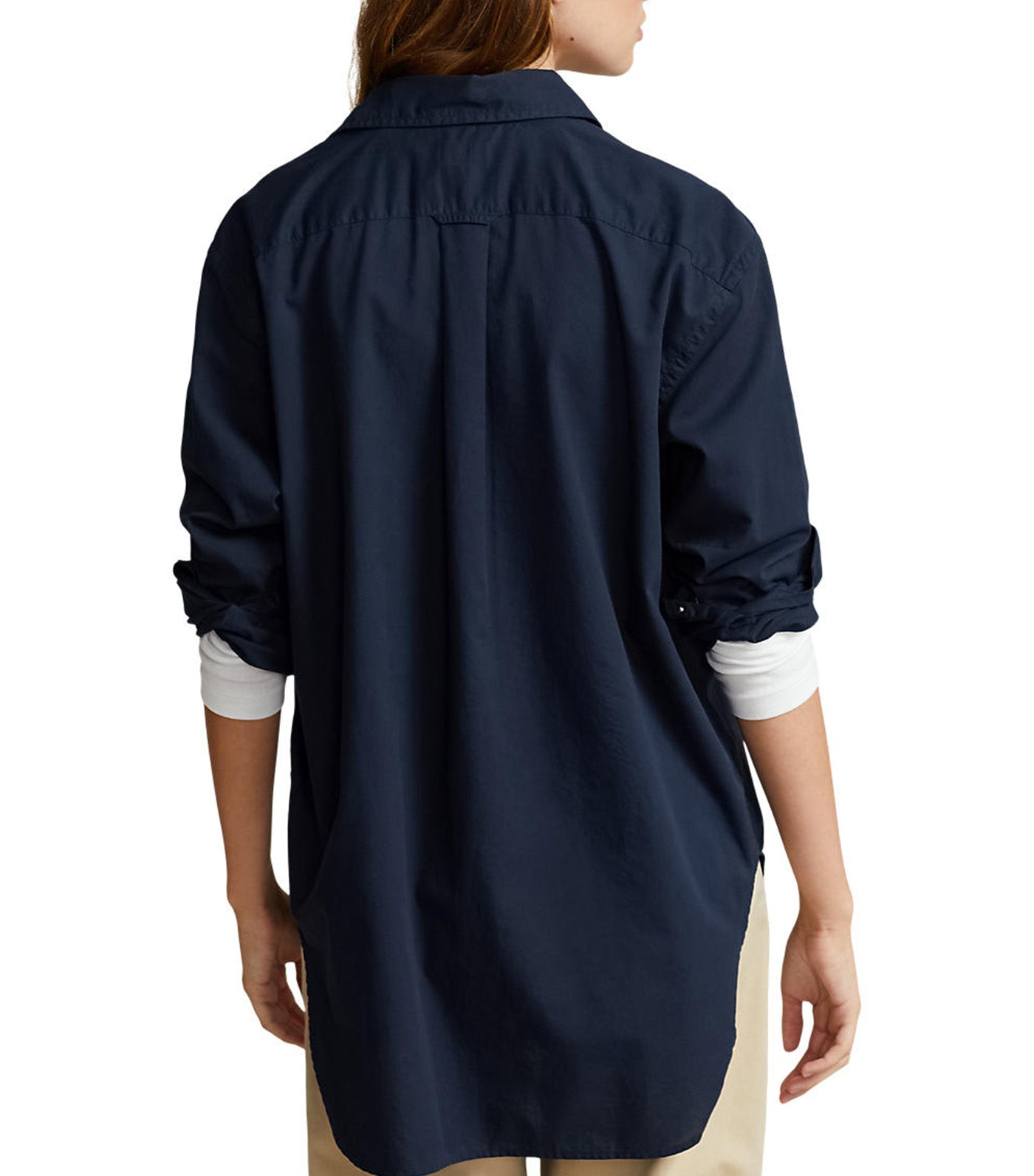 Women's Oversize Fit Cotton Twill Shirt Aviator Navy