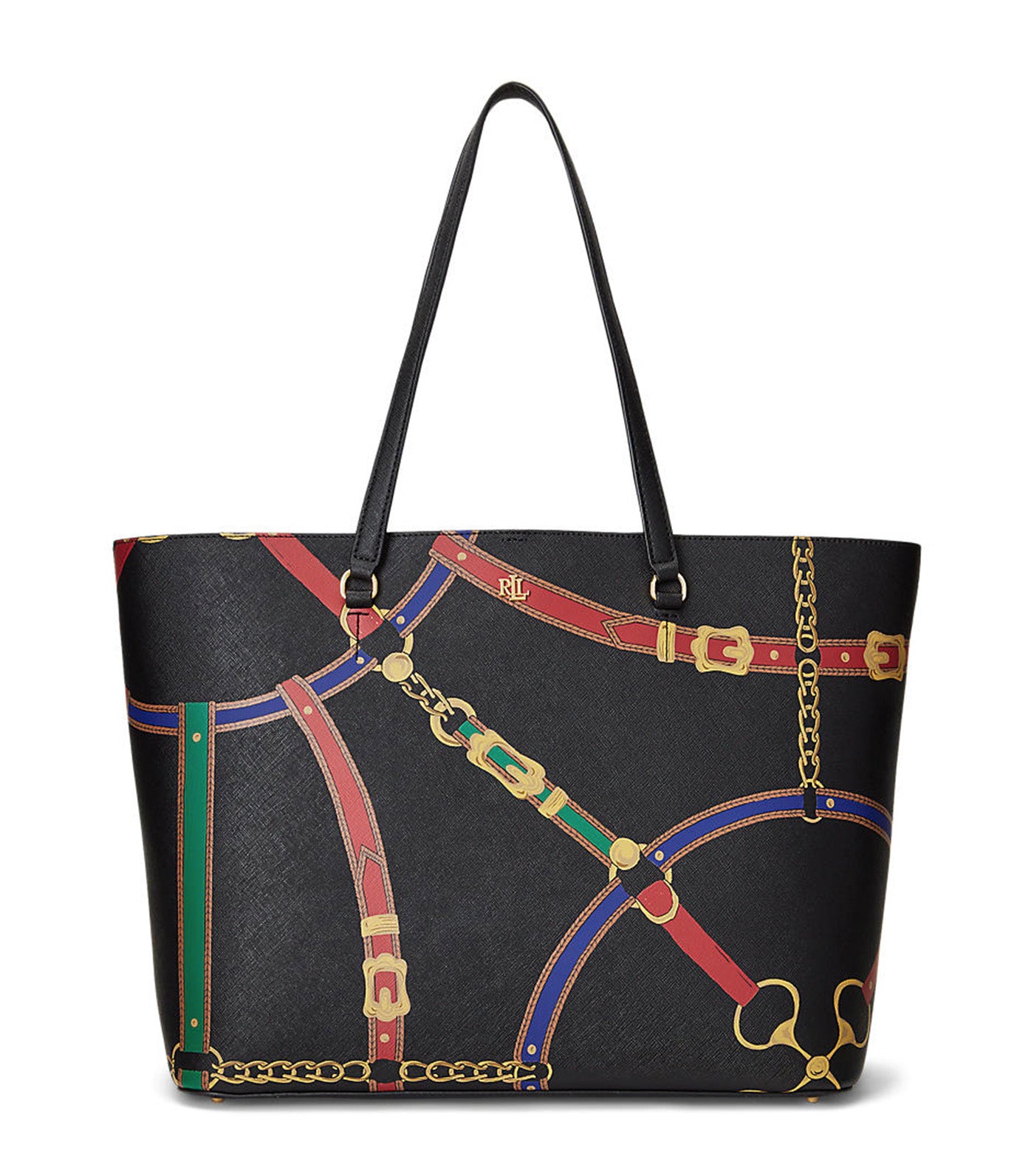 Women's Crosshatch Leather Large Karly Tote Print/Black