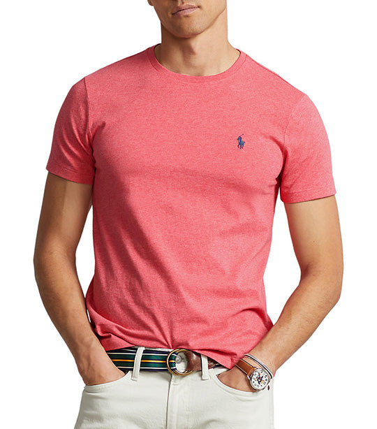 Men's Custom Slim Fit Jersey Crewneck T-Shirt Rose Heather
