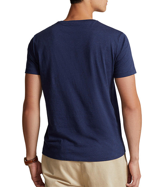 Men's Custom Slim Fit Jersey Crewneck T-Shirt Navy Heather