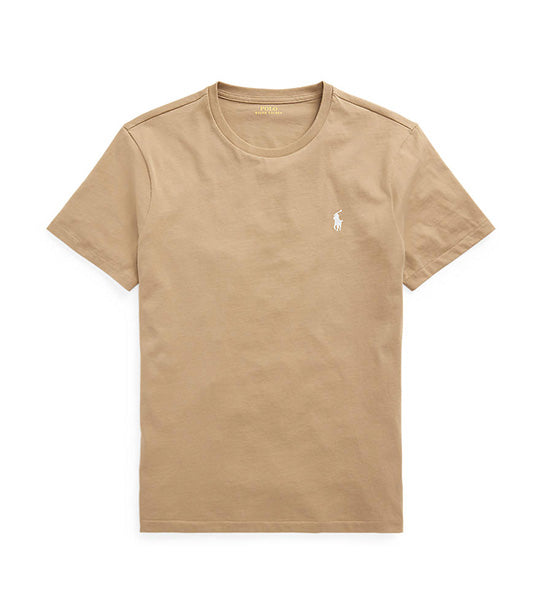 Men's Custom Slim Fit Jersey Crewneck T-Shirt Tan