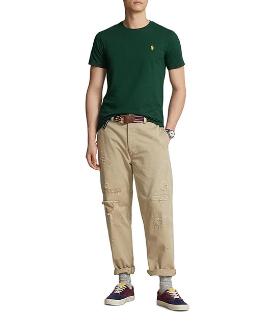 Men's Custom Slim Fit Jersey Crewneck T-Shirt Moss Agate
