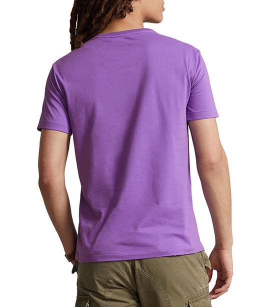 Men's Custom Slim Fit Jersey Crewneck T-Shirt Purple