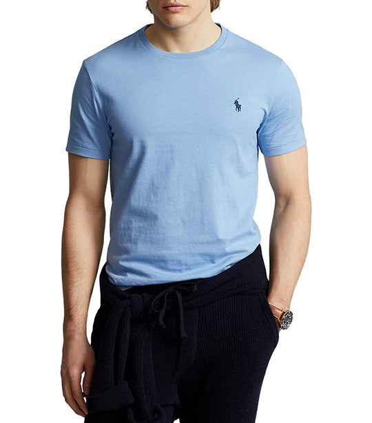 Men's Custom Slim Fit Jersey Crewneck T-Shirt Blue