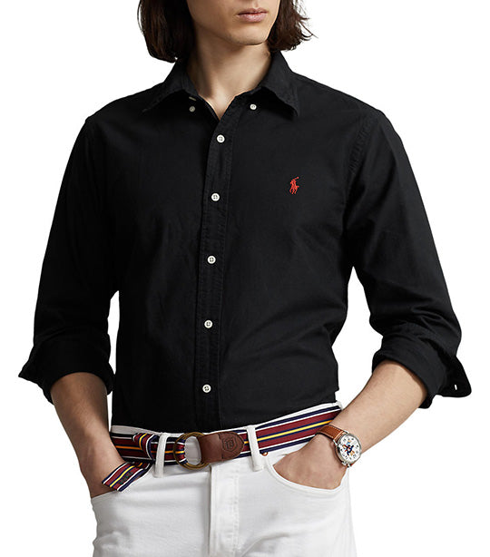 Men's Custom Fit Garment-Dyed Oxford Shirt Black