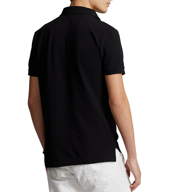 Men's Custom Slim Fit Mesh Polo Shirt Black
