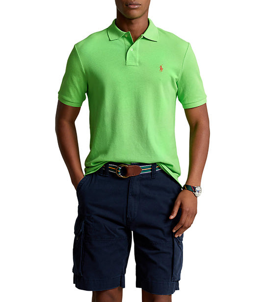 Men's Custom Slim Fit Mesh Polo Shirt Kiwi Lime