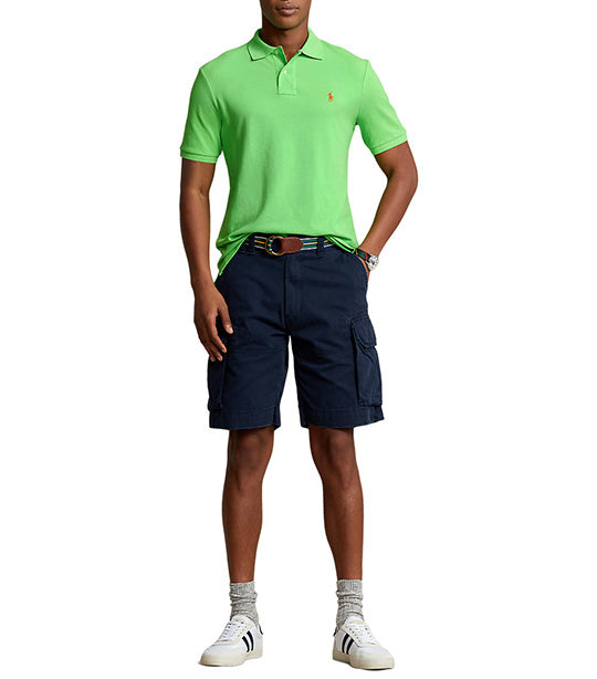 Men's Custom Slim Fit Mesh Polo Shirt Kiwi Lime