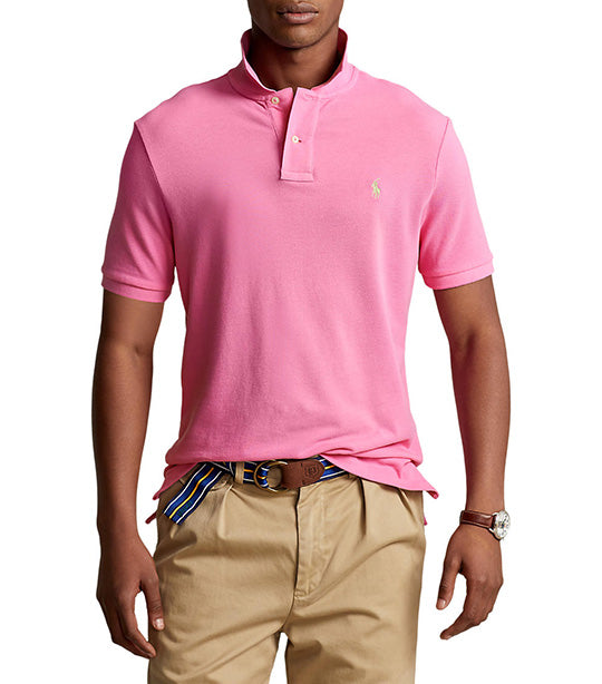 Men's Custom Slim Fit Mesh Polo Shirt Maui Pink