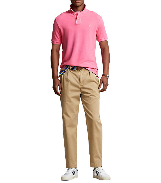 Men's Custom Slim Fit Mesh Polo Shirt Maui Pink