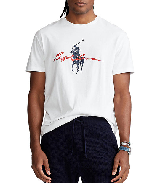 Polo Ralph Lauren Men s Classic Fit Big Pony Logo Jersey T Shirt White Rustan s