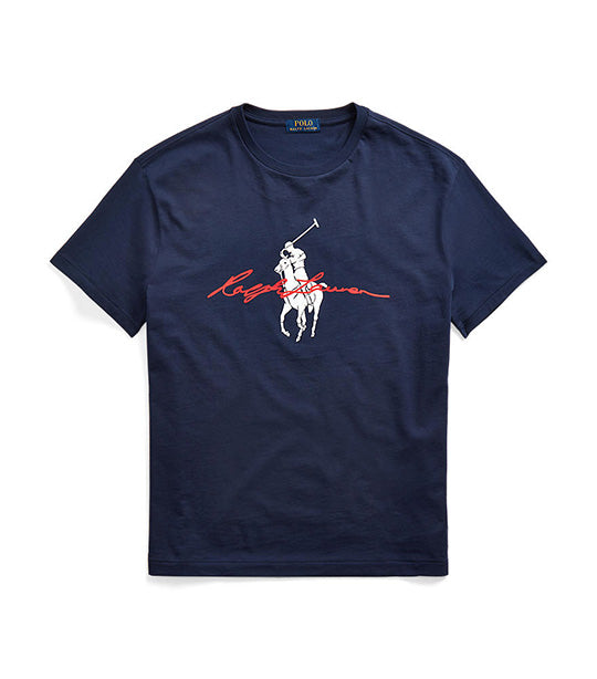 Men's Classic Fit Big Pony Logo Jersey T-Shirt Cruise Navy